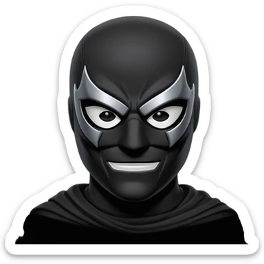 marvel character black holt with iconic black mask sticker