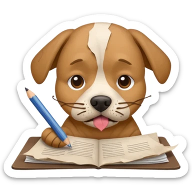 Dog eat homework sticker