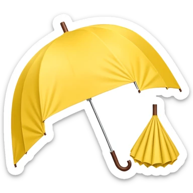 Folded Rain Umbrella yellow sticker