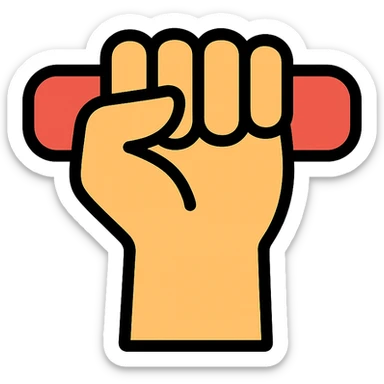 color outline icon of a gripped hand sticker