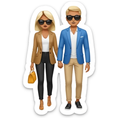 full-length stylish couple in sunglasses sticker