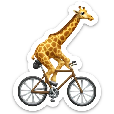 Giraffe riding a bike  sticker