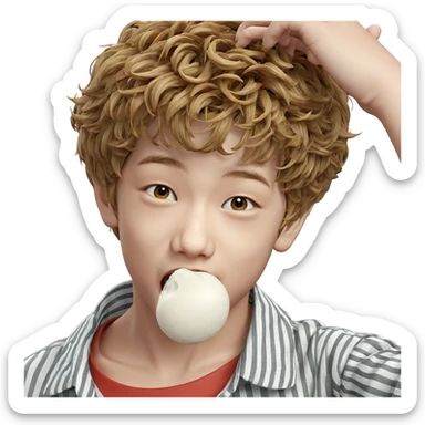 boy enjoying food closeup sticker