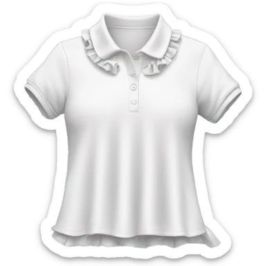 white ruffle polo shirt no model sticker