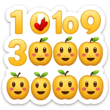 number 1 to 10 sticker