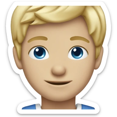 blue eyed boy with blonde hair sticker