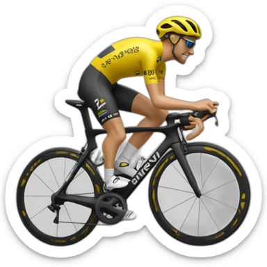 Un cycliste du tour de France avec un maillot jaune sticker