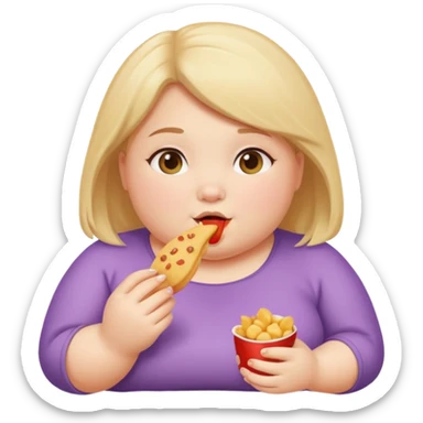 chubby girl eating something sticker