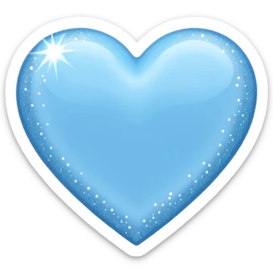 light sky blue heart with blingbling effect sticker