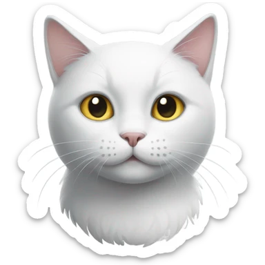 White cat and grey cat sticker