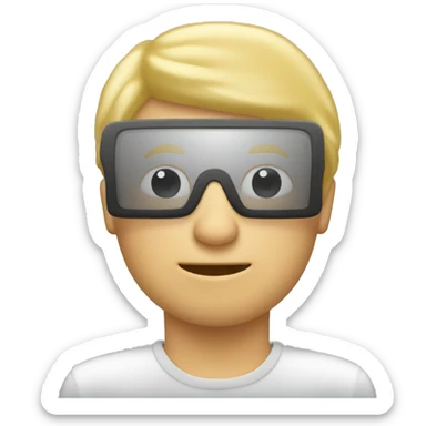 homme blond derrière son écran d'ordinateur sticker