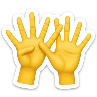 Yellow emoji style hands reaching out to strangle someone, NO FACES OR BODIES sticker