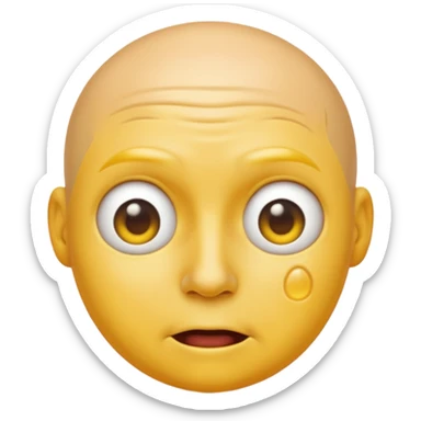 I want the emoji to be dizzy and sweaty and sweaty and transparent with yellow skin color and bald like all emoji’s  sticker