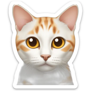 Face only of a White cream with large orange markings British short hair cat sticker