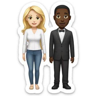 Realistic, interracial marriage, white women, black man sticker