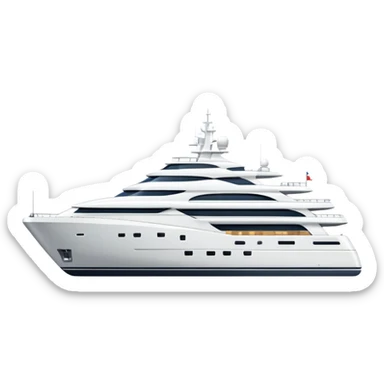 large yacht facing to the right on white background sticker
