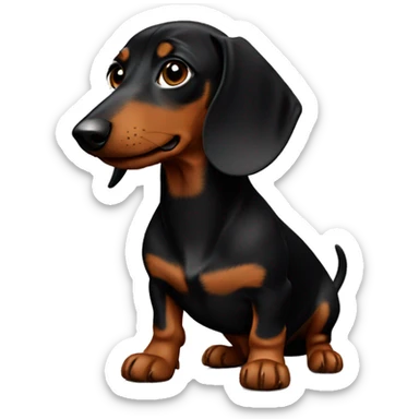 Black with brown Dachshund  sticker