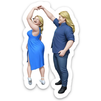 dancing couple with closed eyes sticker