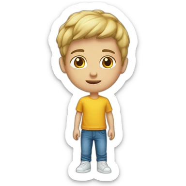 Boy âge 18 with t-shirt plastine  sticker