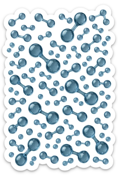 molecole di ossigeno che volano realistiche tante sticker