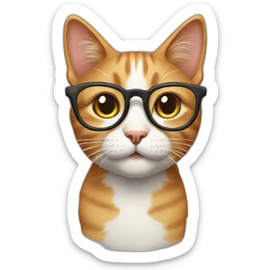 Cat with specs sticker