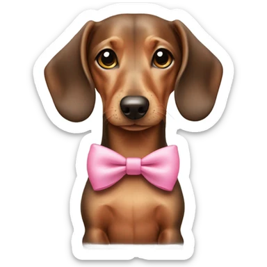 cute little daschund with a pink bow sticker