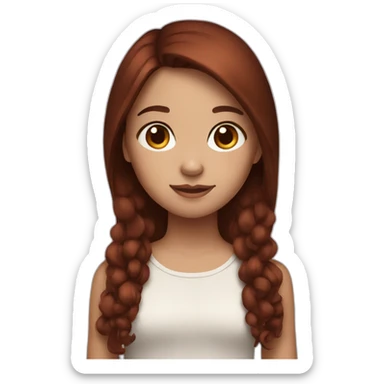 girl with dark red and brown hair sticker