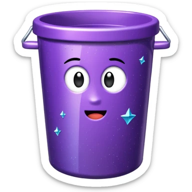 Glitter Purple and Cian rubbish bin sticker