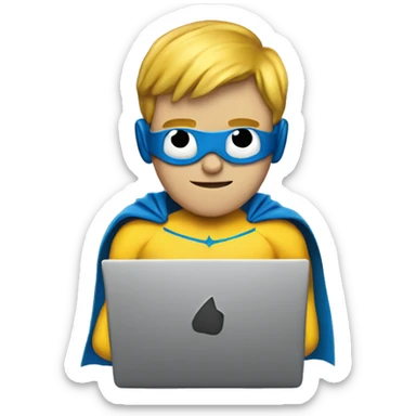 superhero at the laptop sticker