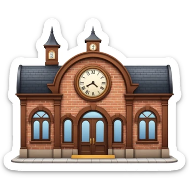 train station with traditional exterior small station sticker