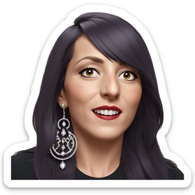 portrait of girl with jewelry sticker