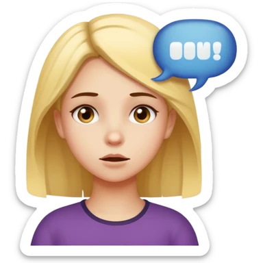 Girl with speech bobble saying yikes sticker