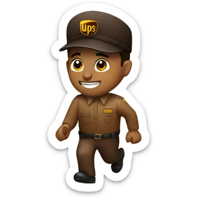 Ups driver running  sticker