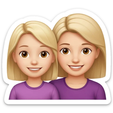 Children girl with mama same person sticker