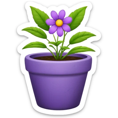purple flower pot sticker