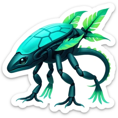 Tropical futuristic lush neon Fionbri-Vernid-creature (full body) sticker