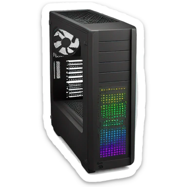pc mid-tower case with RGB sticker