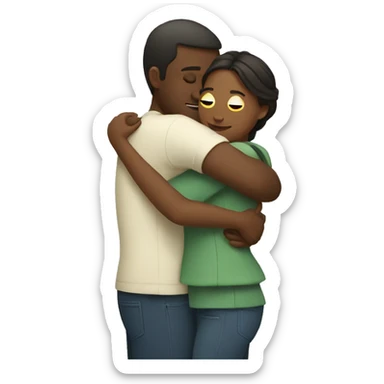 couple making a hug sticker