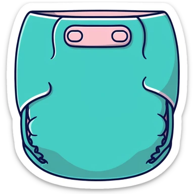 pastel pink baby diaper with cartoon nursery print pattern sticker