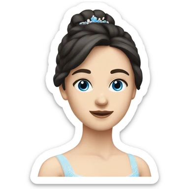 Caucasian ballerina with dark  hair & blue eyes  sticker