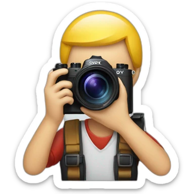 Photographer with a Sony camera sticker