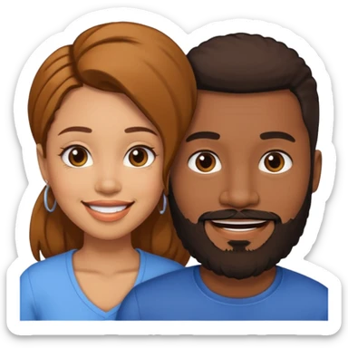Ebony couple, light skin female brown skin male sticker