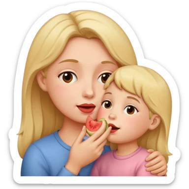 بچه ای که داره جیجی مامانشو میخوره sticker