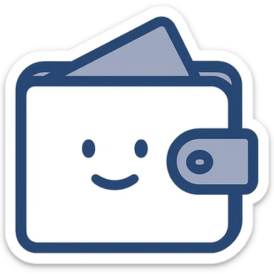 wallet icon, simple, modern, minimal, flat design sticker