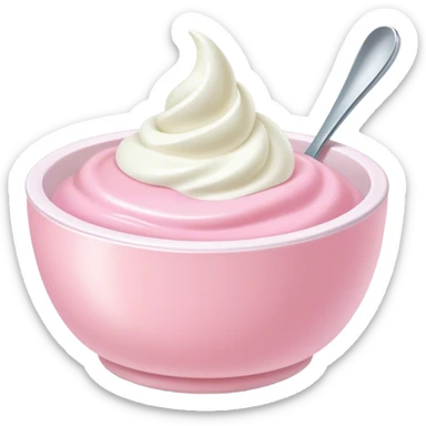 Pastel pink yogurt bowl sticker