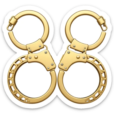gold handcuffs sticker