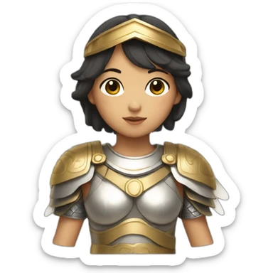 Asian angel girl with wings wearing Greek armor sticker