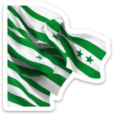 flag of free'd syria(3horizontal stripes of green white and black with 3stars horizontally aligned in the white strype) sticker