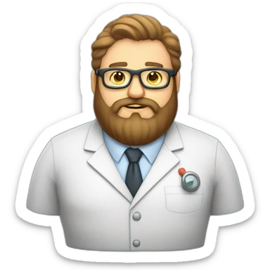 Fat strong bearded computer scientist with glasses sticker