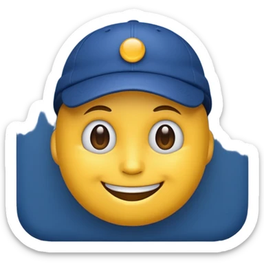 yellow emoji with dark blue cap sticker